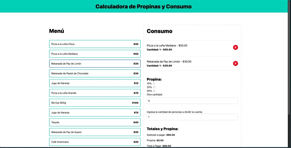 Restaurant Order Calculator